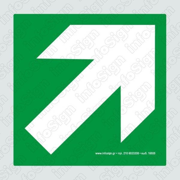 Έξοδος Κινδύνου (Με γωνιακό βέλος) / Emergency Exit (Angled Arrow Direction)