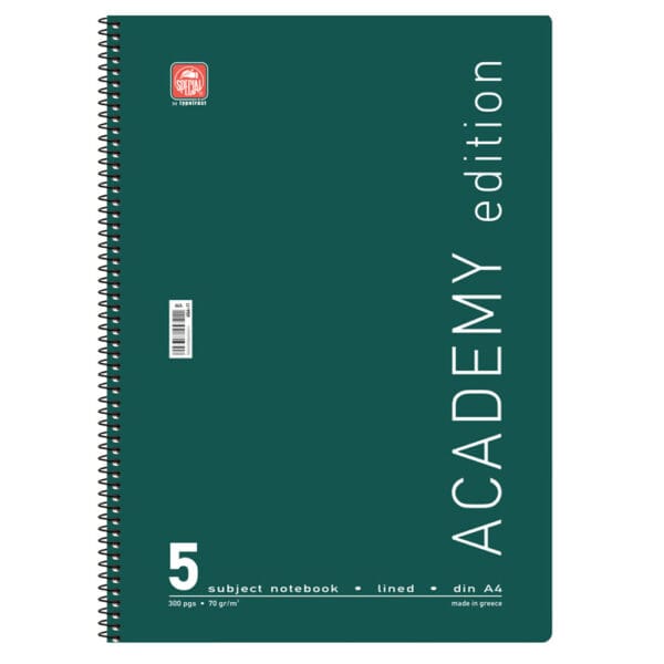 Τετράδια Χρωματιστά Academy Α4 Σπιράλ 5Θ.