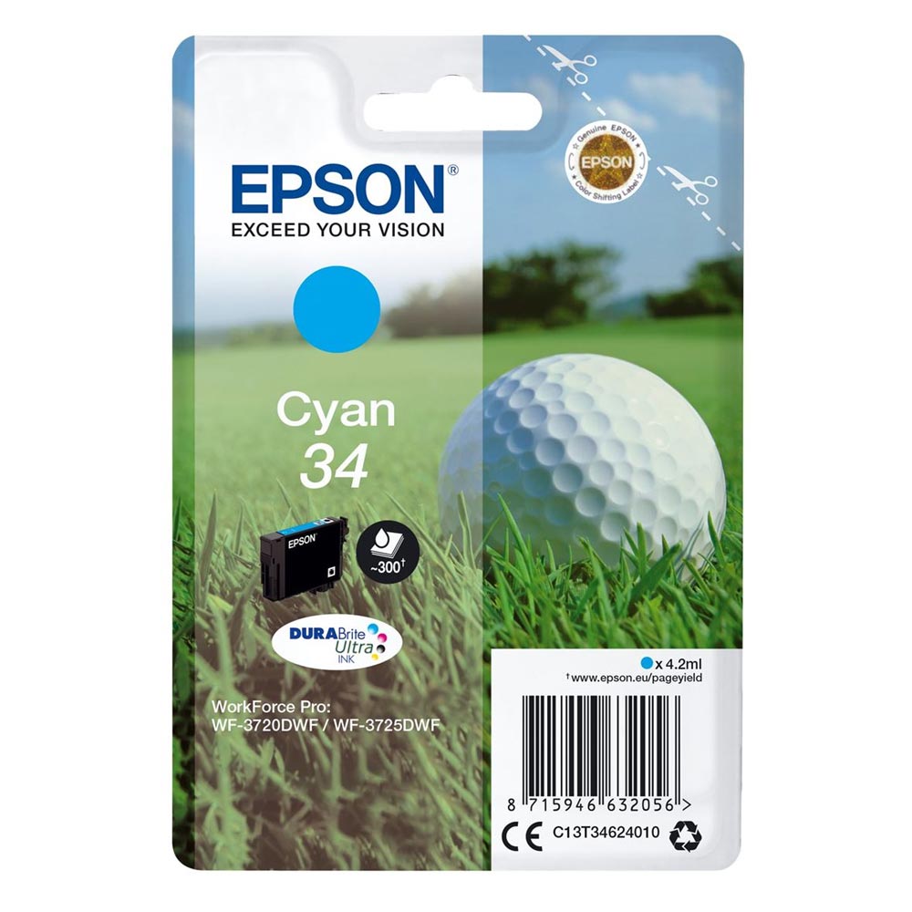 Epson Μελάνι Inkjet No.34 Cyan (C13T34624010) (EPST346240)