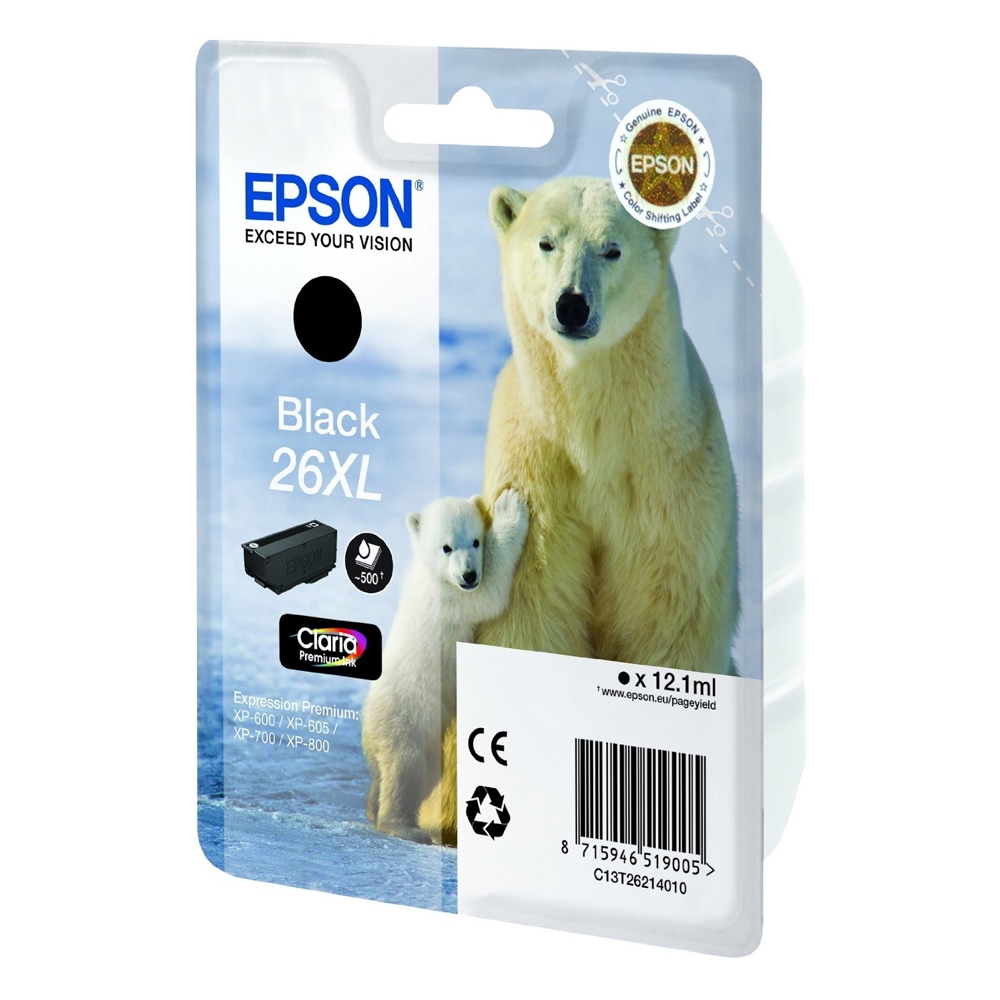 Epson Μελάνι Inkjet No.26 XL Black (C13T26214012) (EPST262140)