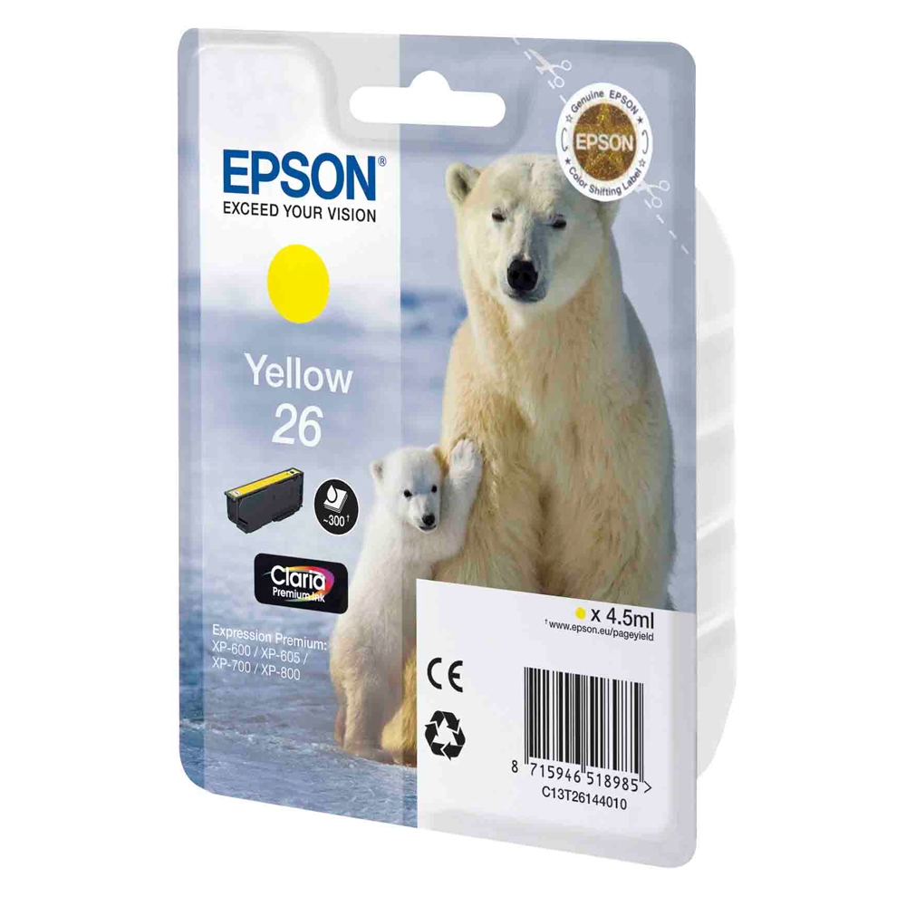 Epson Μελάνι Inkjet No.26 Yellow (C13T26144012) (EPST261440)