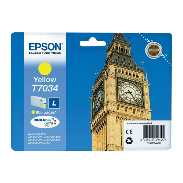 Epson Μελάνι Inkjet T7034 Yellow (C13T70344010) (EPST703440)