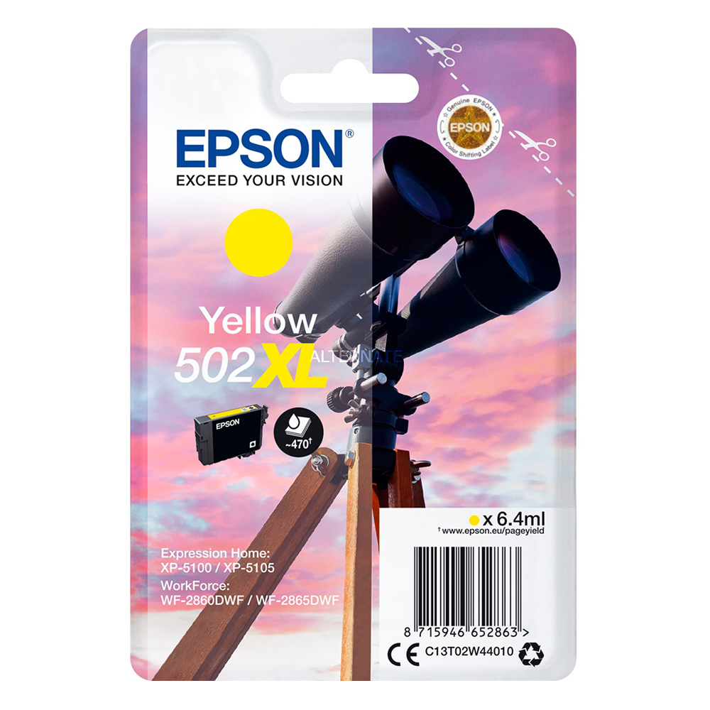 Epson Μελάνι Inkjet 502XL Yellow (C13T02W44010) (EPST02W440)